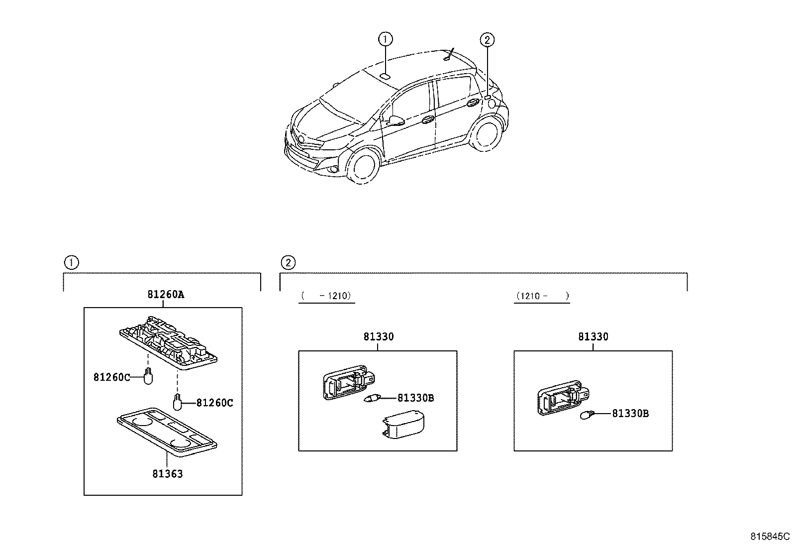 Toyota 81330-30100 LAMP ASSY, LUGGAGE COMPARTMENT, NO.1