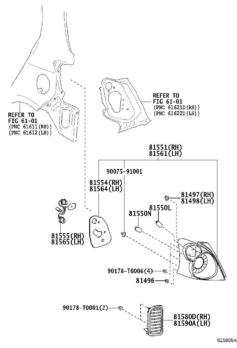 81550-0D280 LAMP ASSY, REAR COMBINATION, RH product image