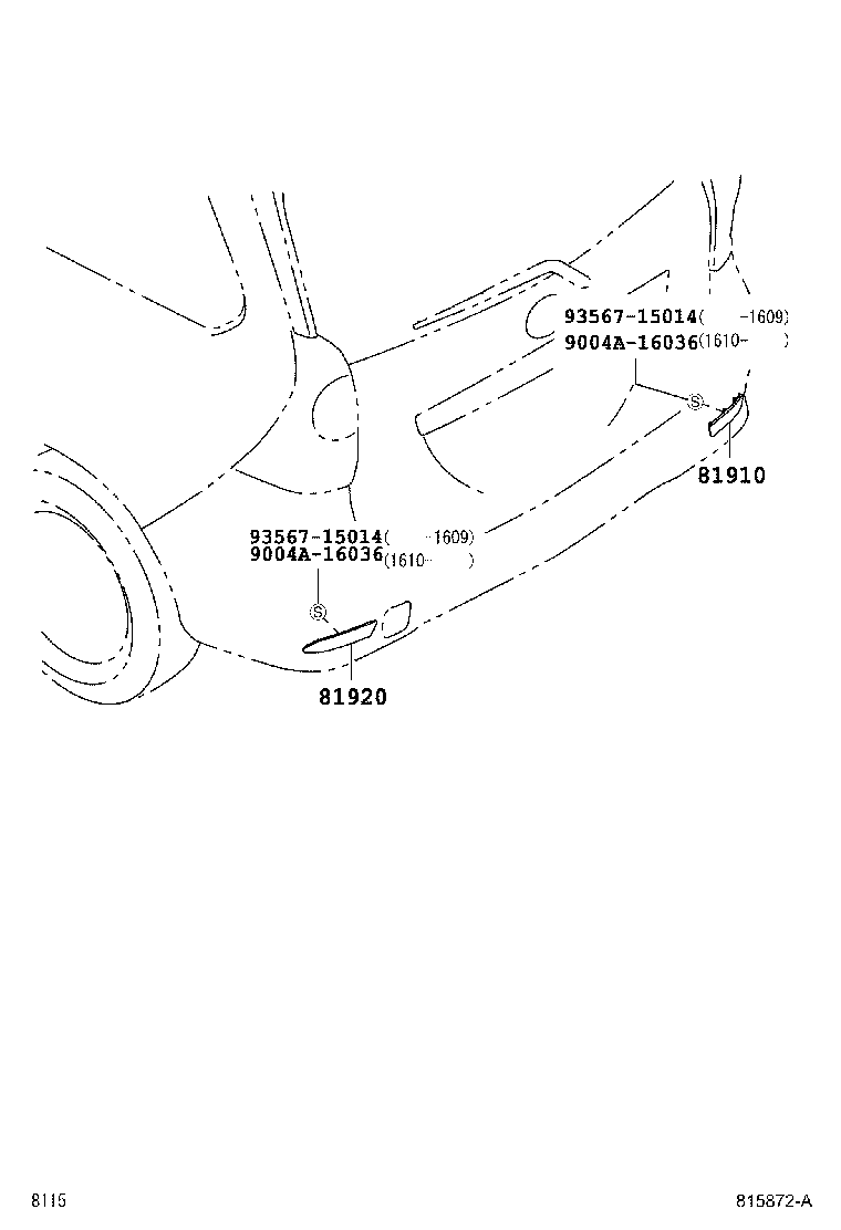81910-BZ140 REFLECTOR ASSY, REFLEX, RH product image