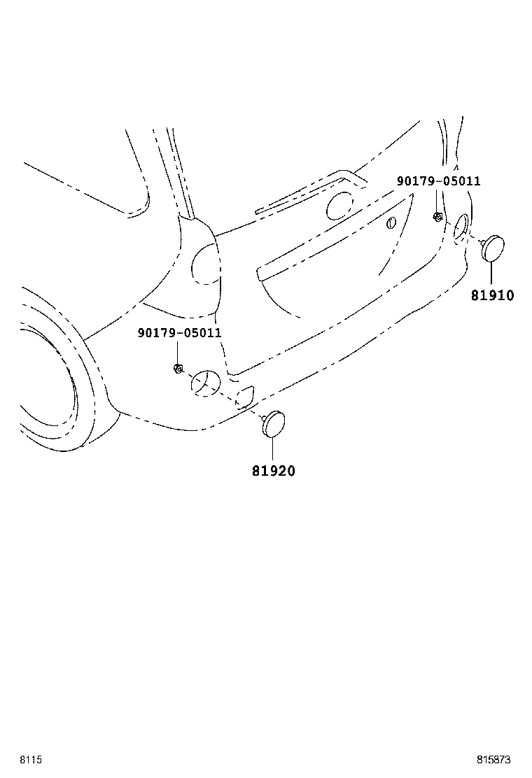 81910-BZ140 REFLECTOR ASSY, REFLEX, RH product image