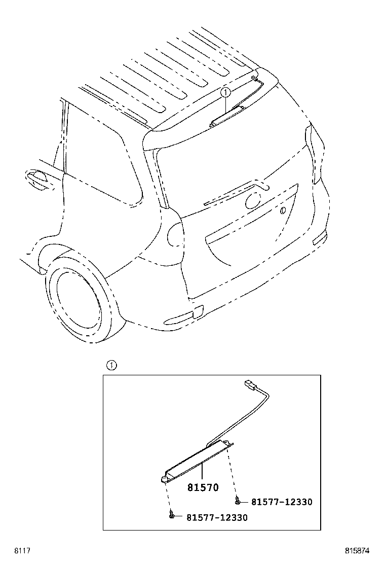 81570-BZ140 LAMP ASSY, CENTER STOP product image