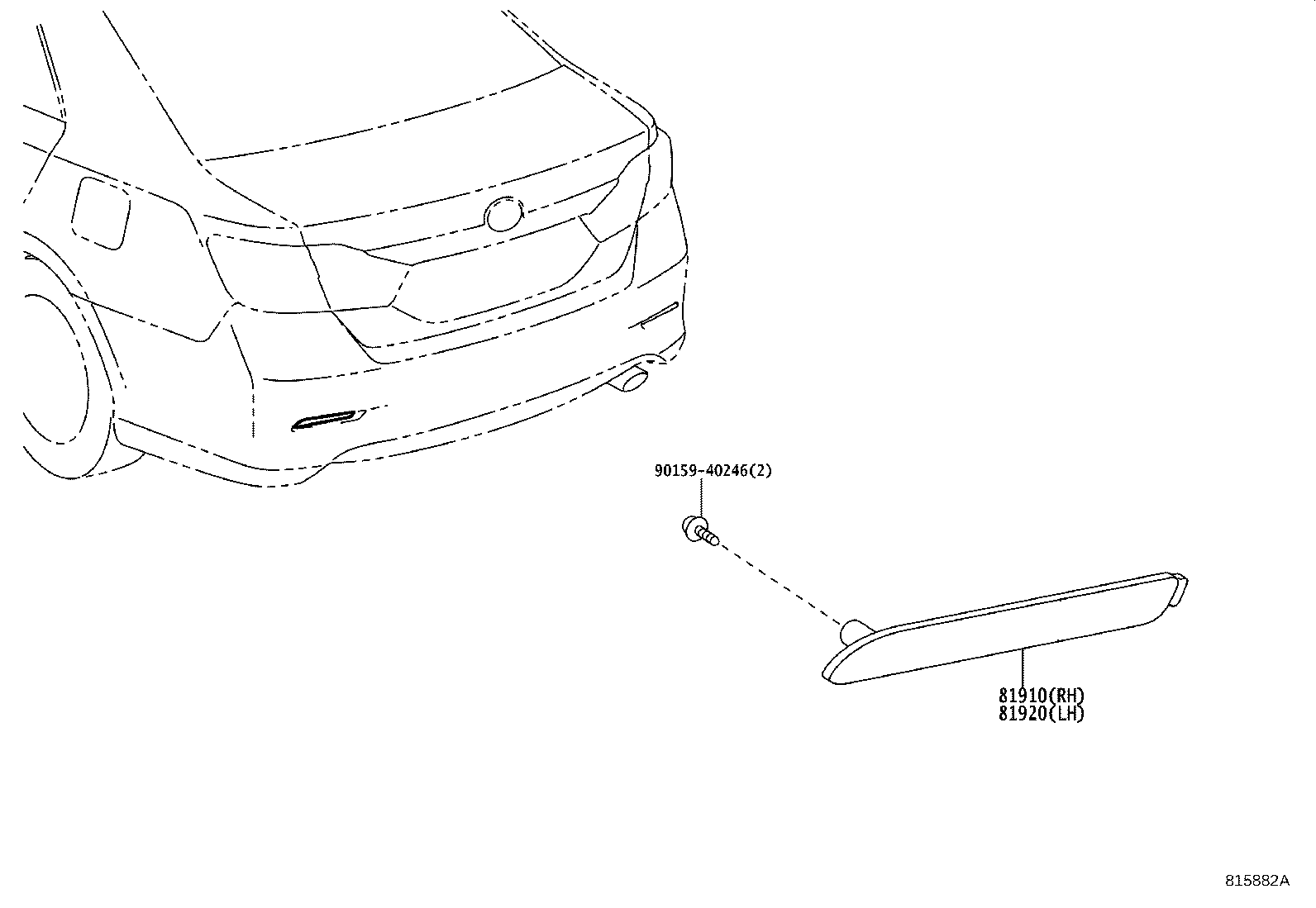 81920-06030 REFLECTOR ASSY, REFLEX, LH product image
