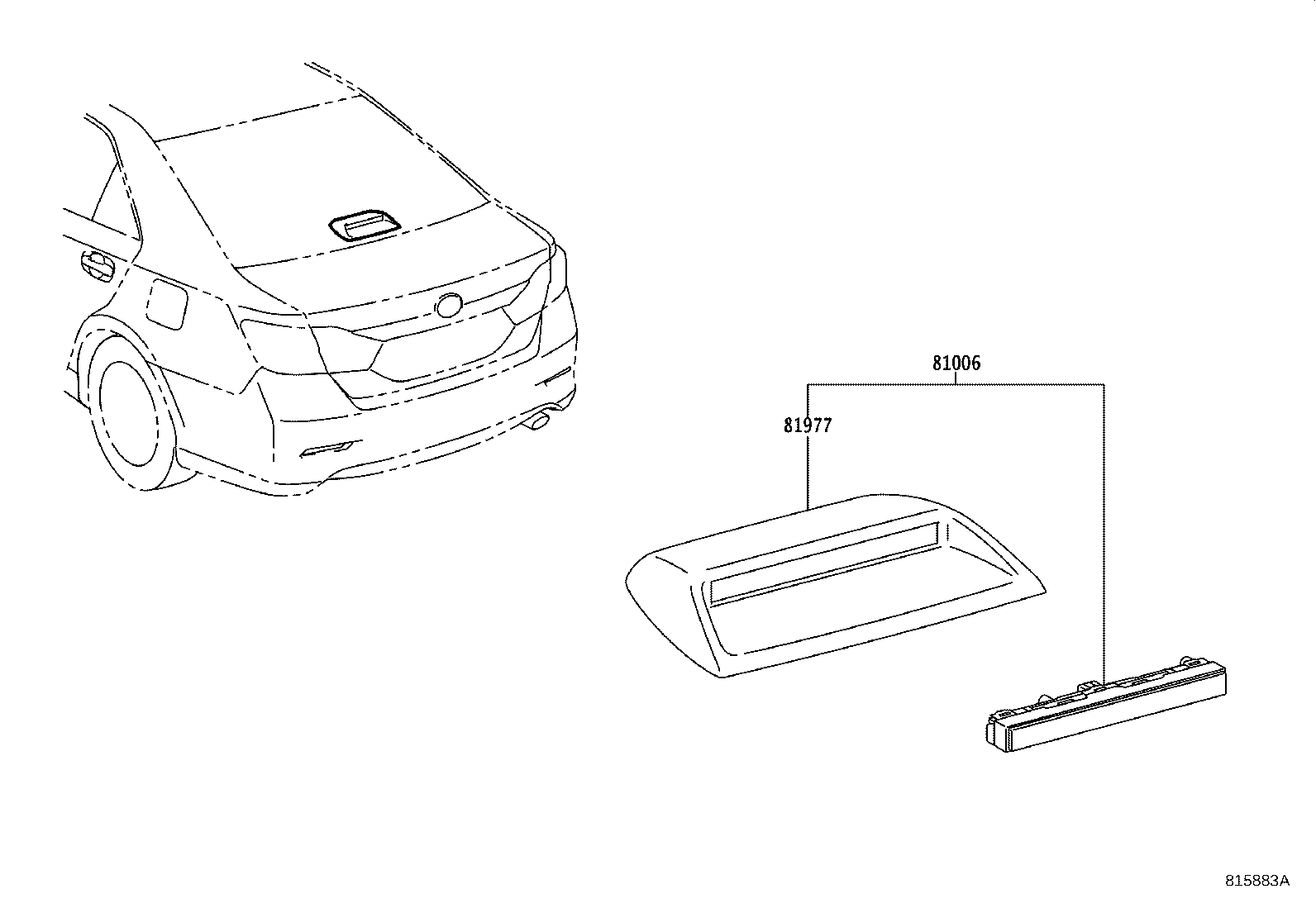 81977-06110-C0 COVER, CENTER STOP LAMP product image