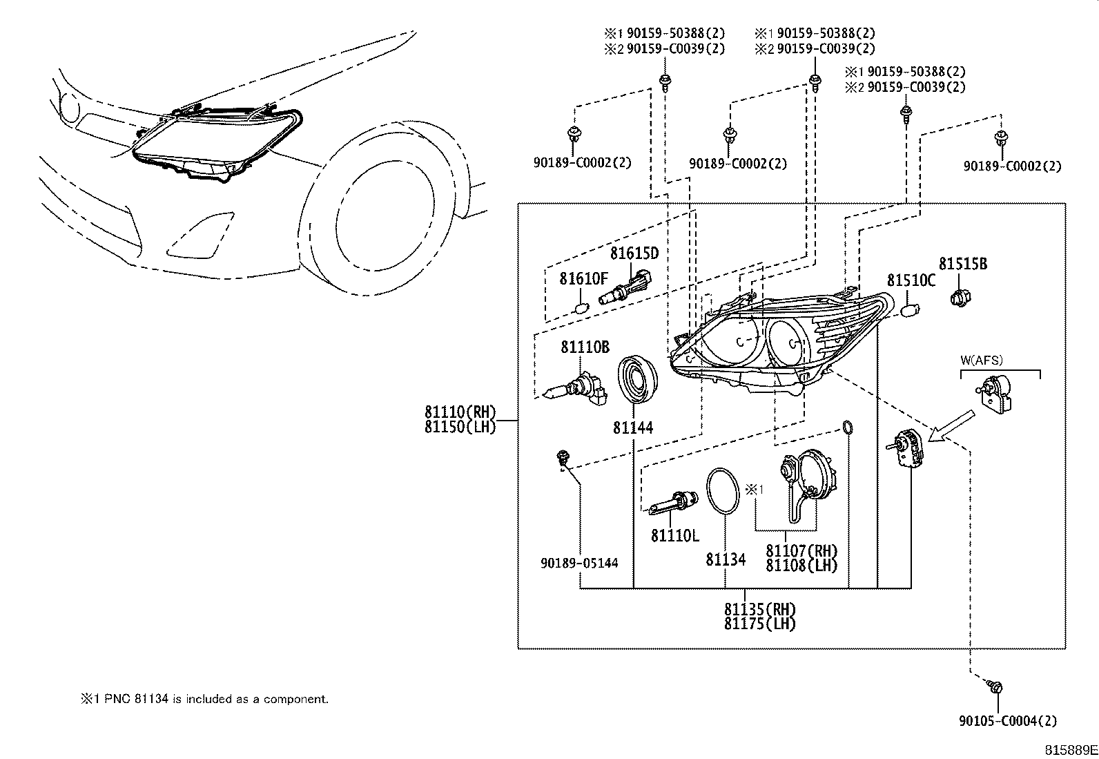 53181-06010 COVER, HEADLAMP, RH product image
