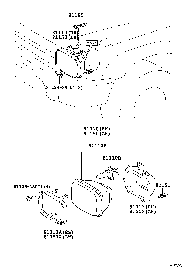 81130-35390 UNIT, HEADLAMP, RH product image