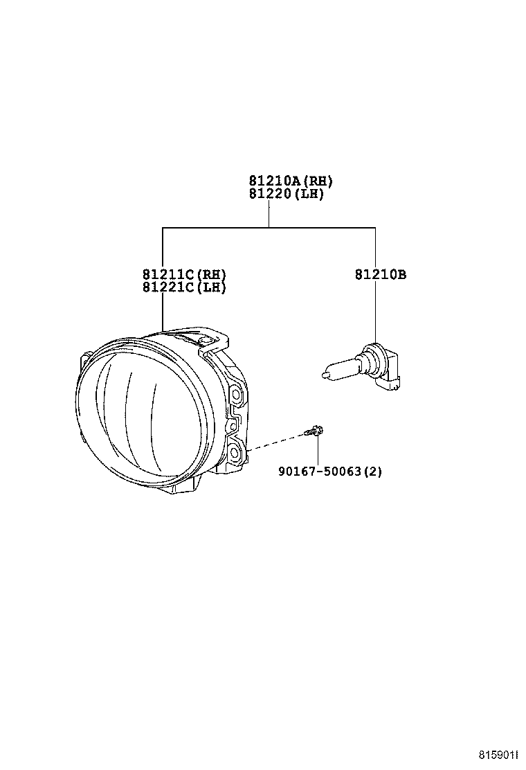 81026-0W020 LAMP ASSY, FOG, LH product image