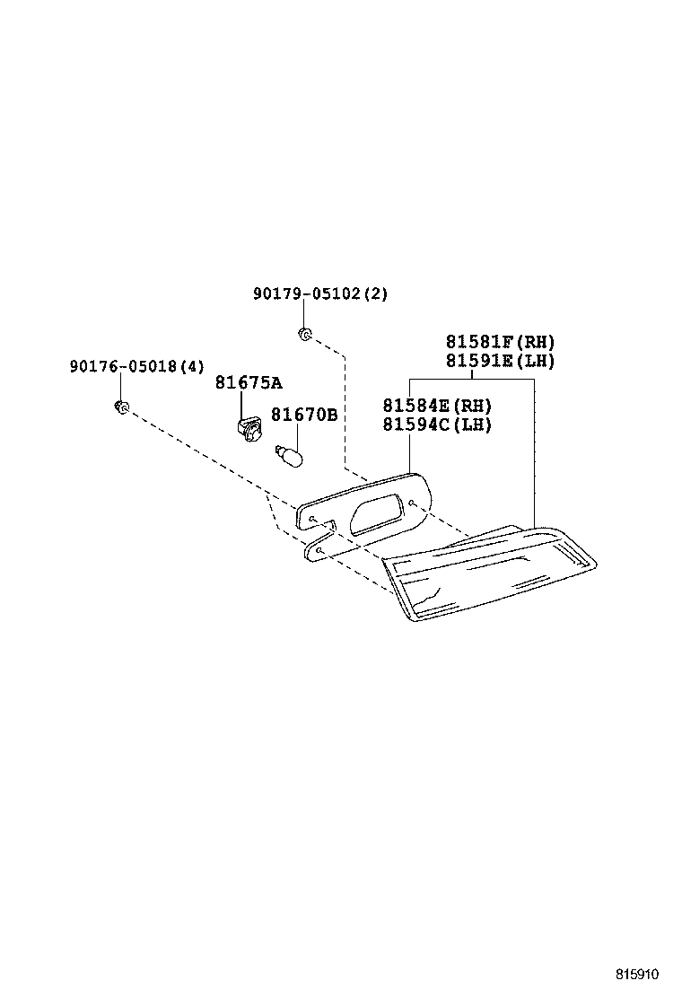 81591-06600 LENS & BODY, REAR LAMP, LH product image