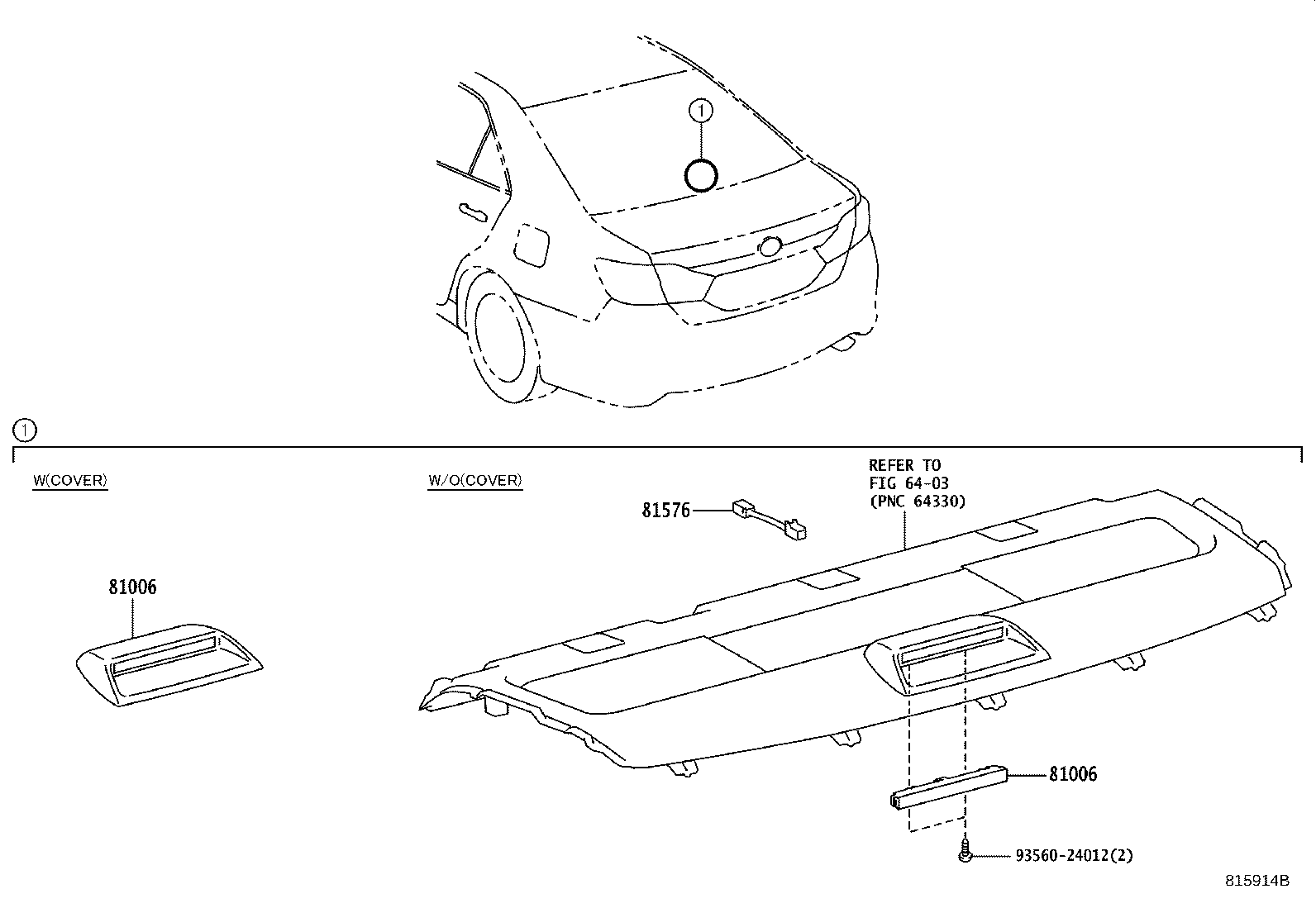 81935-06020 CORD ASSY, CENTER STOP LAMP product image