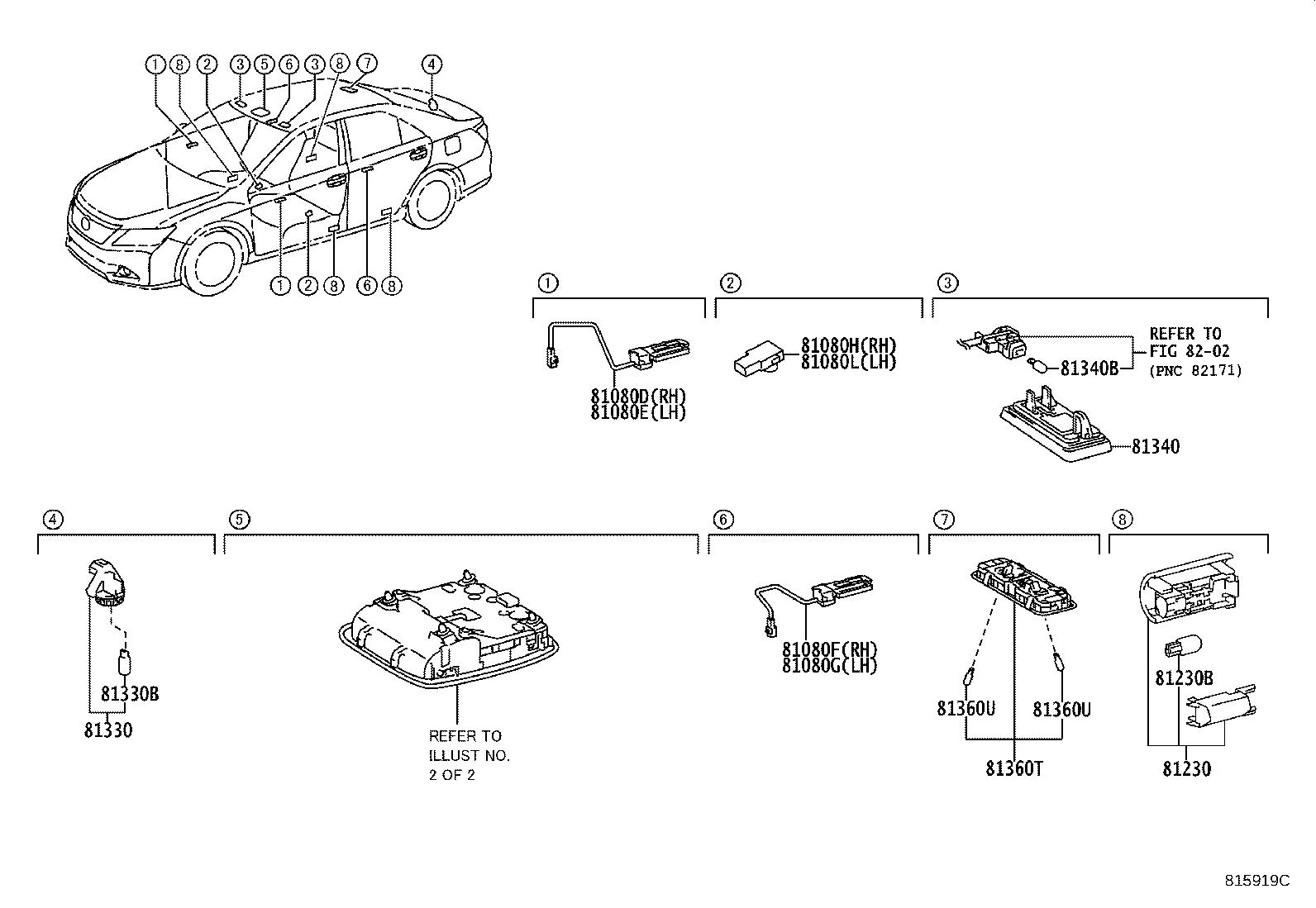 81080-06150 LAMP ASSY, FRONT DOOR INSIDE HANDLE ILLUMINATION, LH product image