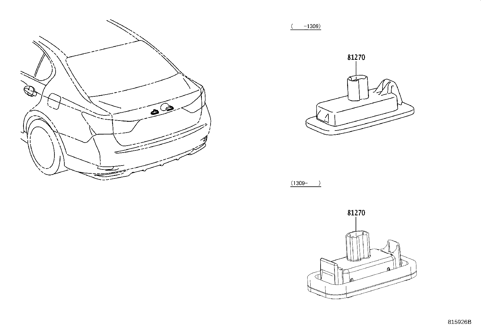 Toyota 81270-30300 LAMP ASSY, LICENSE PLATE