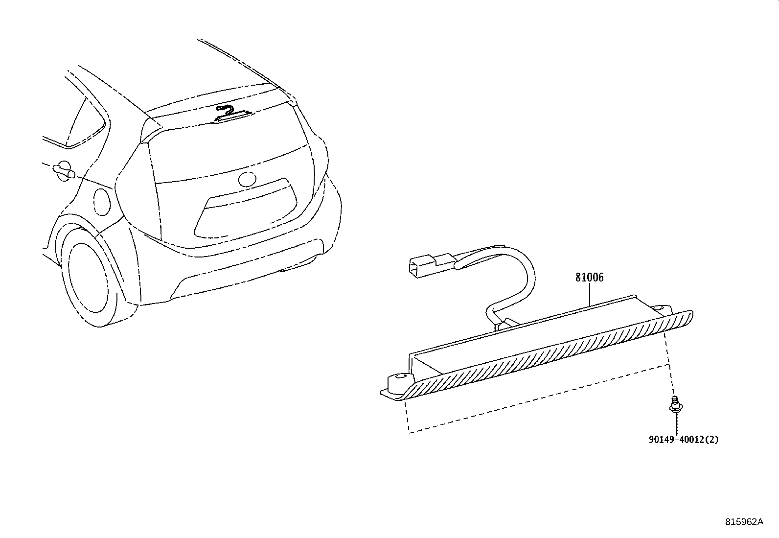 Toyota 81006-52050 LAMP SET, STOP CENTER