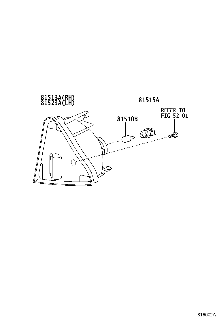 Toyota 81511-52070 UNIT ASSY, FRONT TURN SIGNAL LAMP, RH