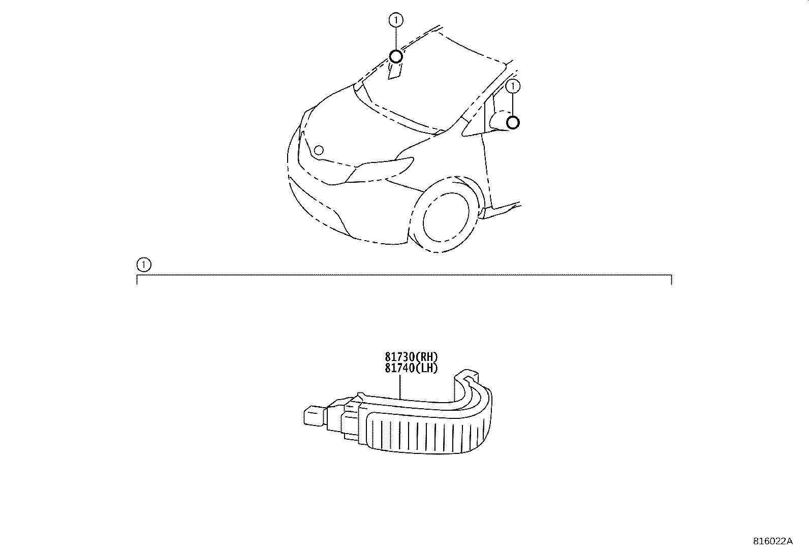 Toyota 81740-52031 LAMP ASSY, SIDE TURN SIGNAL, LH