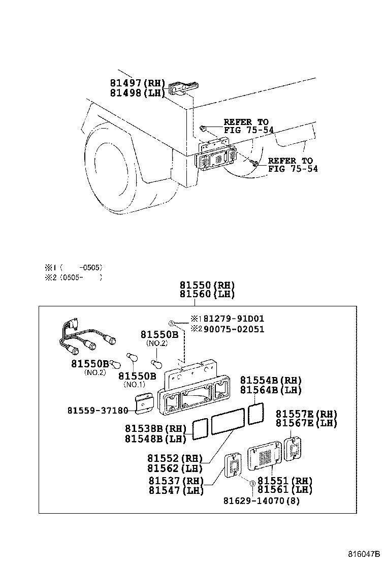 81550-37210 LAMP ASSY, REAR COMBINATION, RH product image