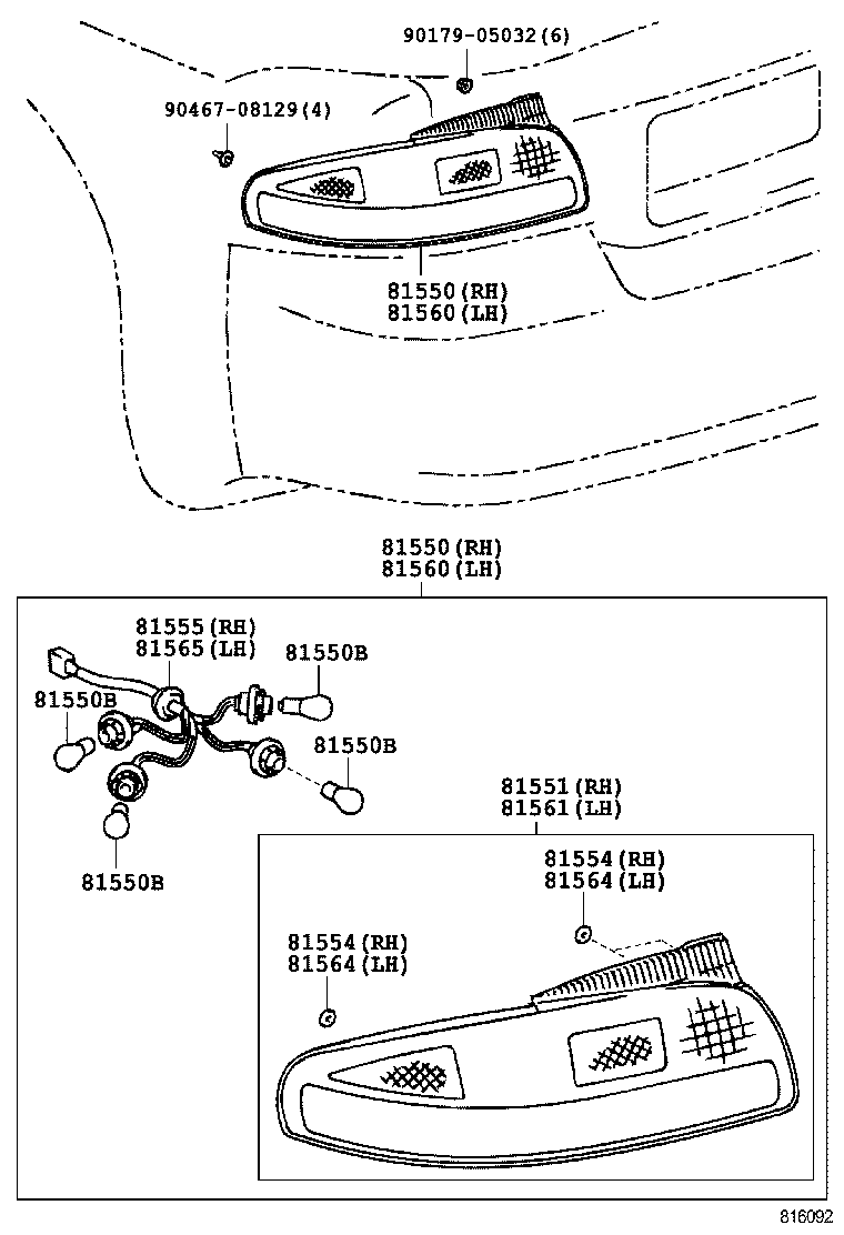 81560-2B320 LAMP ASSY, REAR COMBINATION, LH product image