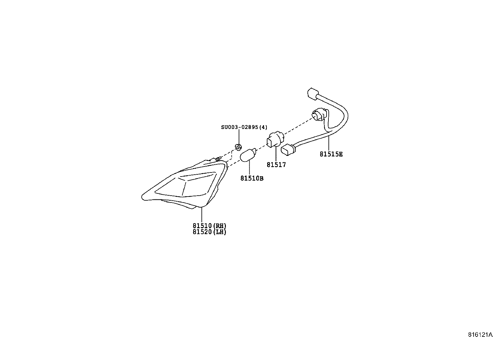 Toyota SU003-02561 BULB (FOR FRONT TURN SIGNAL LAMP)