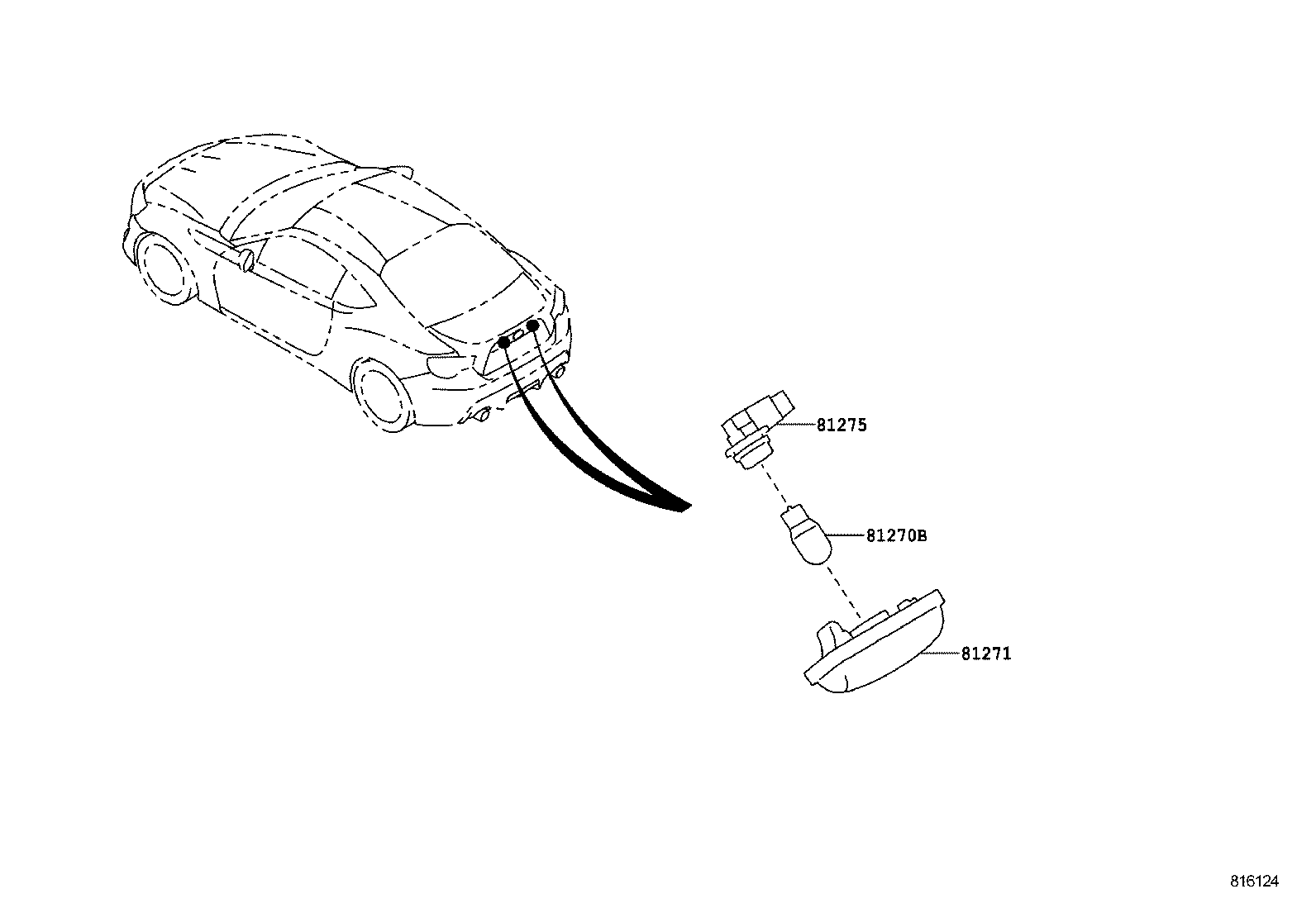 SU003-02585 SOCKET AND WIRE, LICENSE PLATE LAMP product image