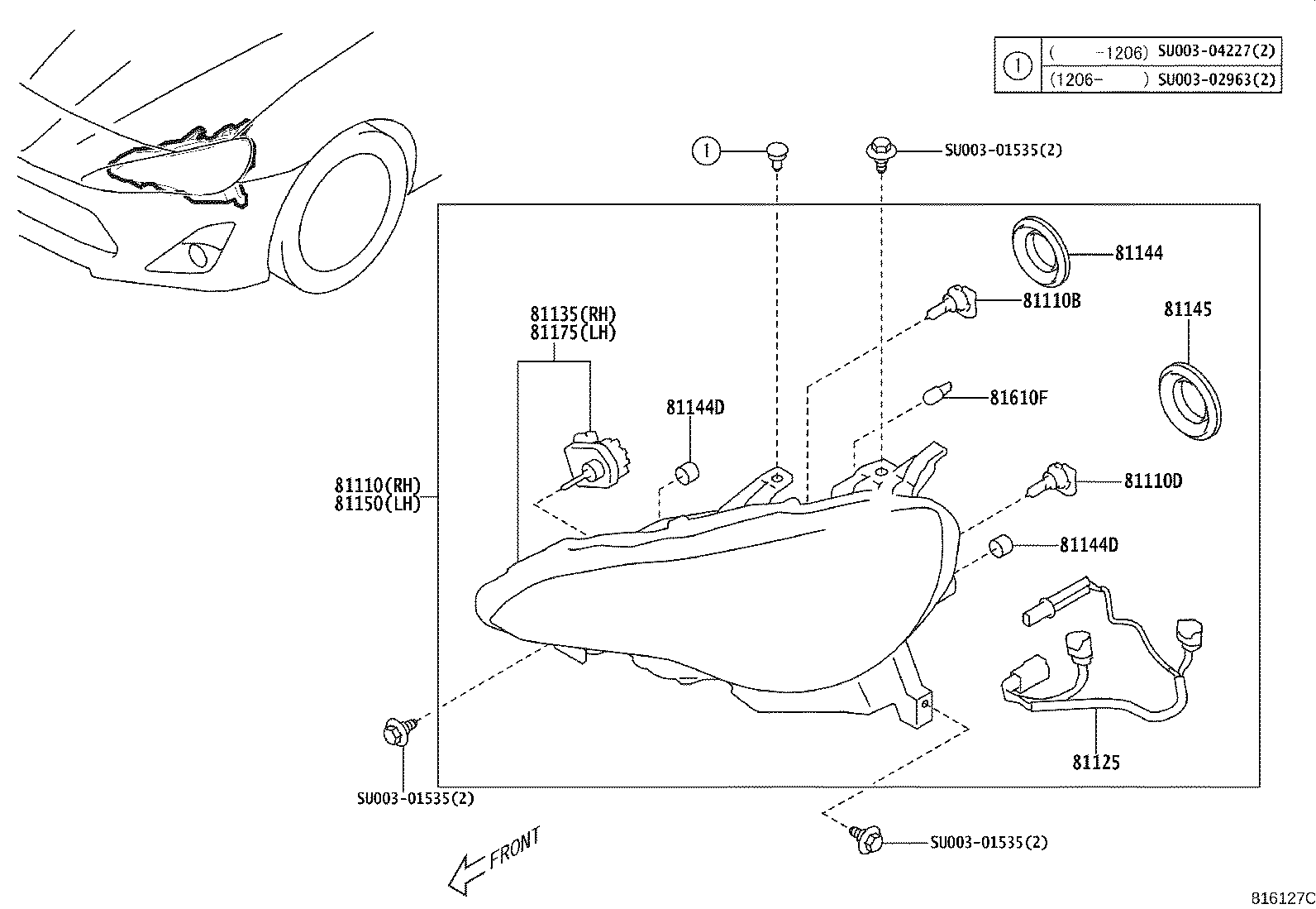 SU003-02499 HEADLAMP ASSY, RH product image