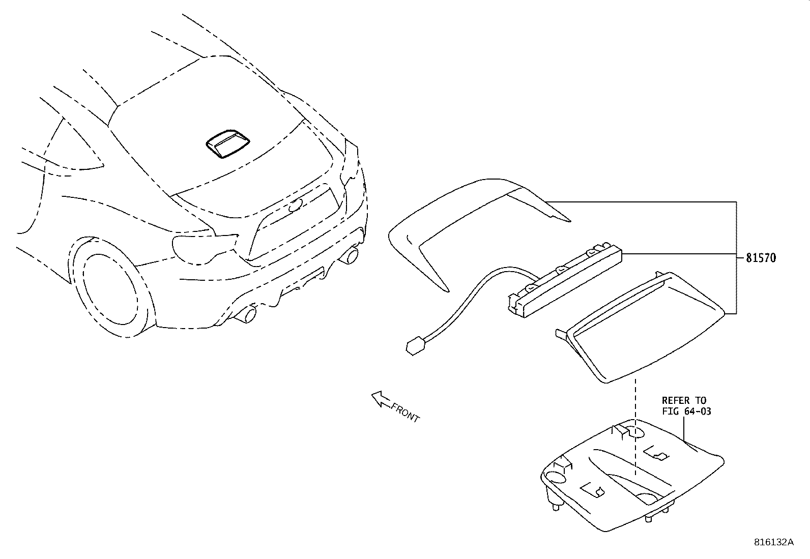 Toyota SU003-05623 LAMP ASSY, CENTER STOP