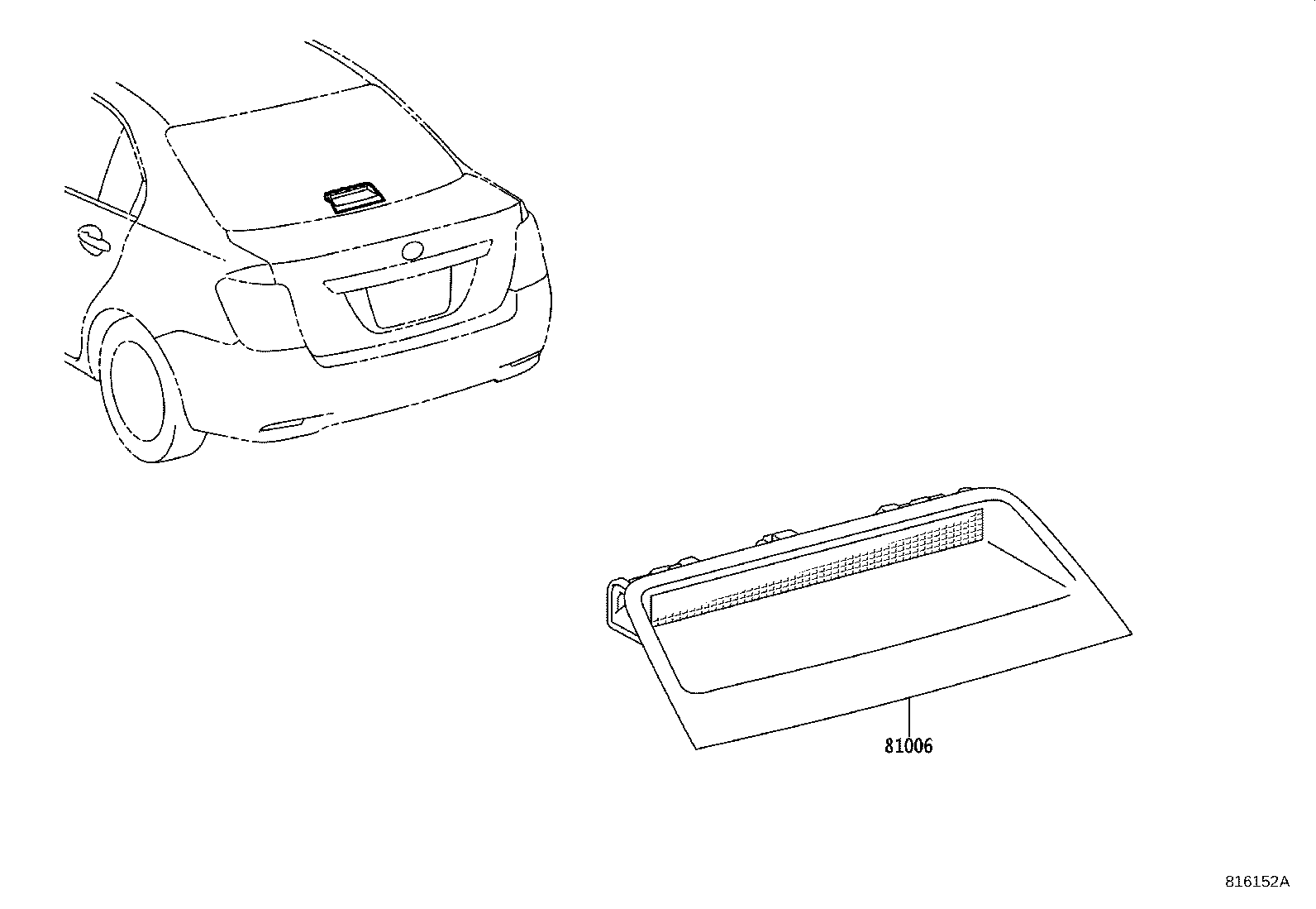 81575-13210 GASKET, CENTER STOP LAMP product image