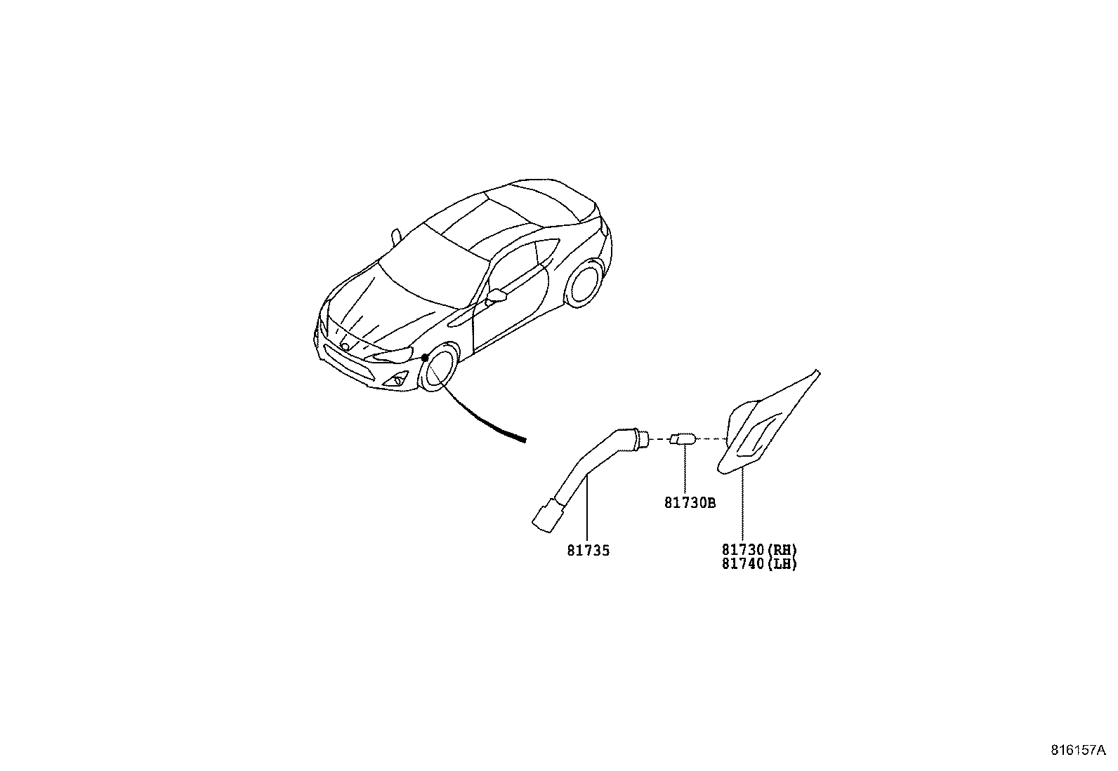 SU003-02539 LAMP ASSY, SIDE TURN SIGNAL, LH product image