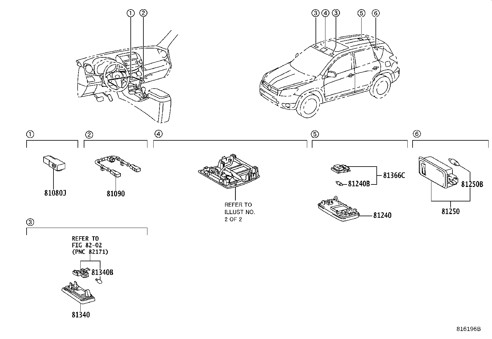Toyota 81080-42030 LAMP ASSY, INTERIOR ILLUMINATION, NO.1