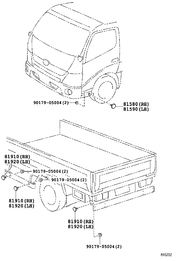 81910-37061 REFLECTOR ASSY, REFLEX, REAR product image