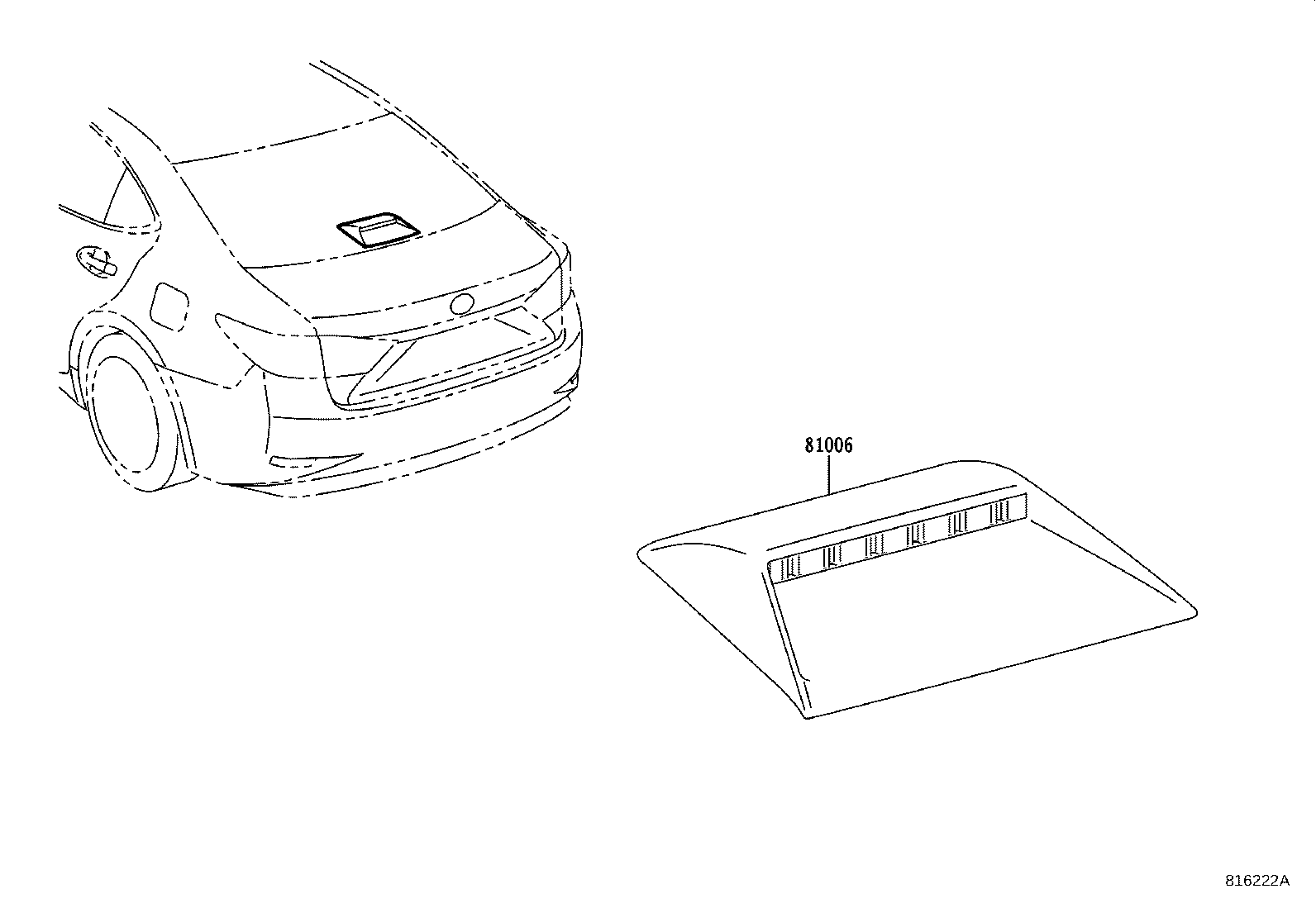 Toyota 81006-33050-E1 LAMP SET, STOP CENTER