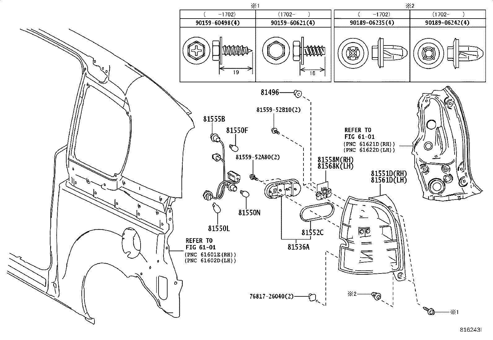 81556-52B10 BRACKET, REAR COMBINATION LAMP, RH product image