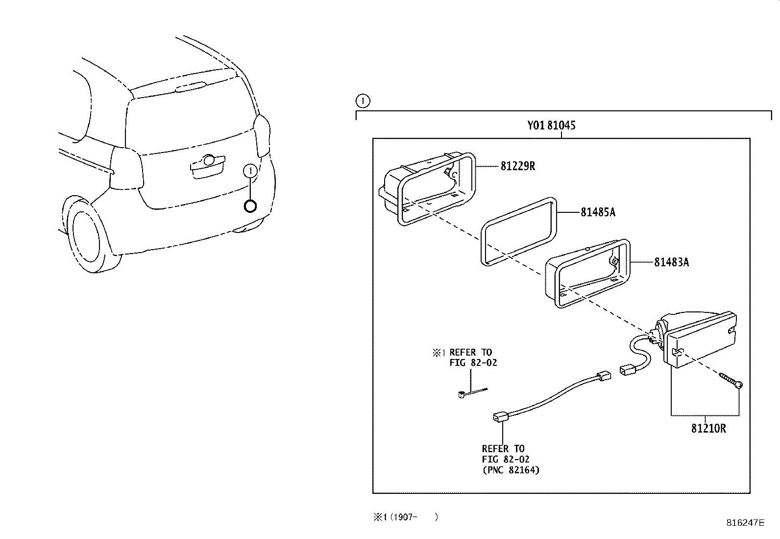 81480-52120 LAMP ASSY, REAR FOG product image