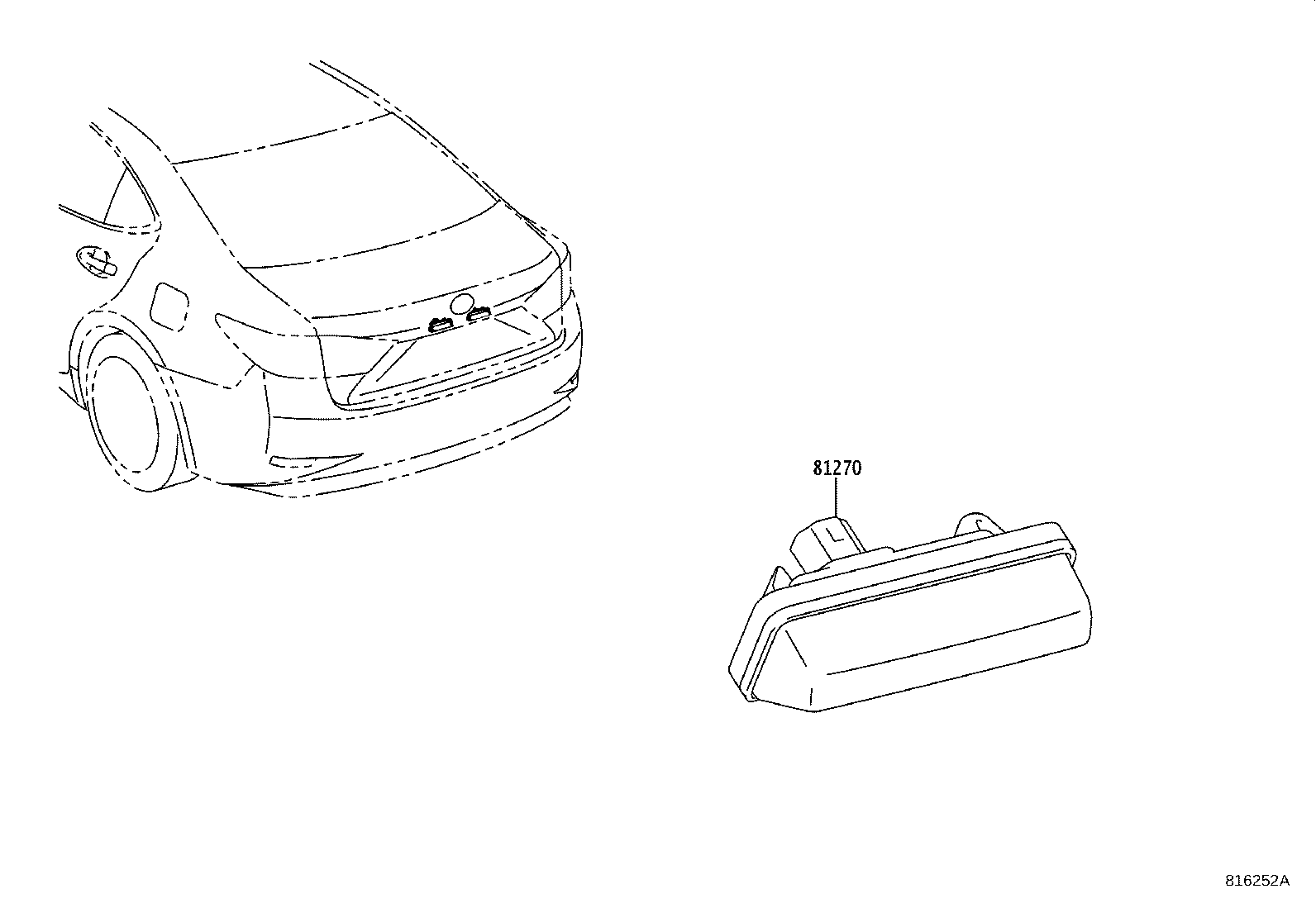 Toyota 81270-33090 LAMP ASSY, LICENSE PLATE