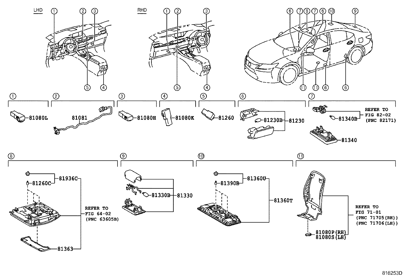 81081-33020 LAMP SUB-ASSY, INTERIOR ILLUMINATION product image
