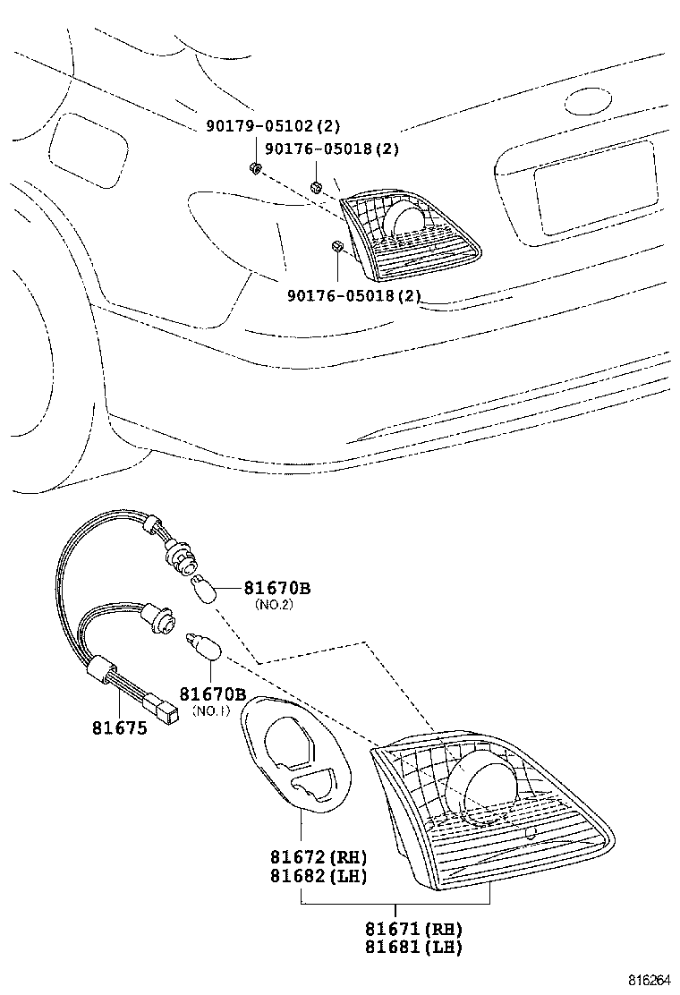 81585-33100 SOCKET & WIRE, BACK-UP LAMP product image