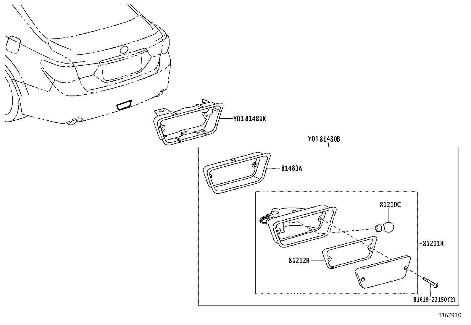 81481-22030 BRACKET, REAR FOG LAMP product image