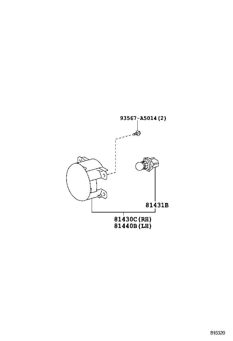 81430-0W010 LAMP ASSY, DAYTIME RUNNING, RH product image