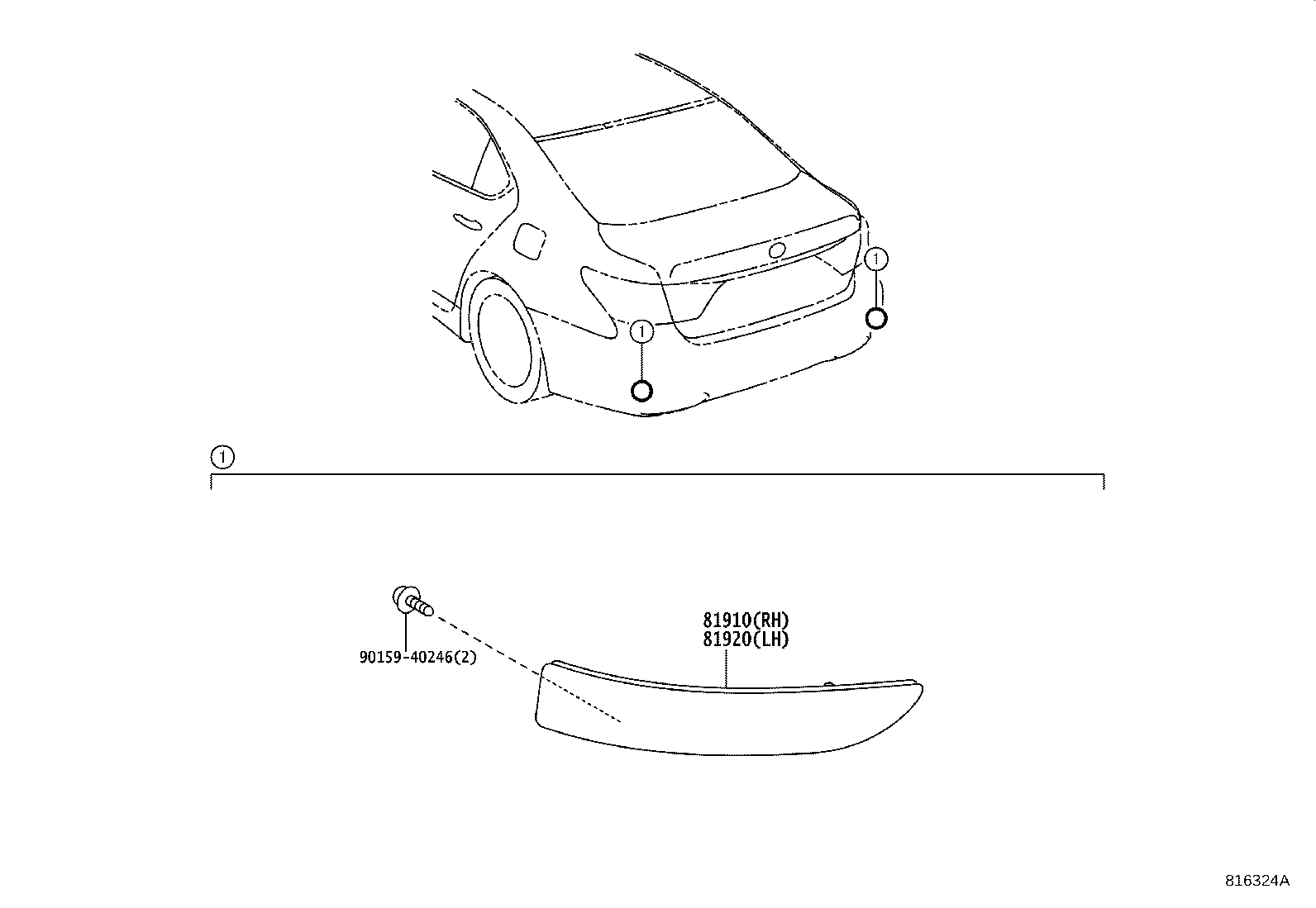 81910-50010 REFLECTOR ASSY, REFLEX, RH product image