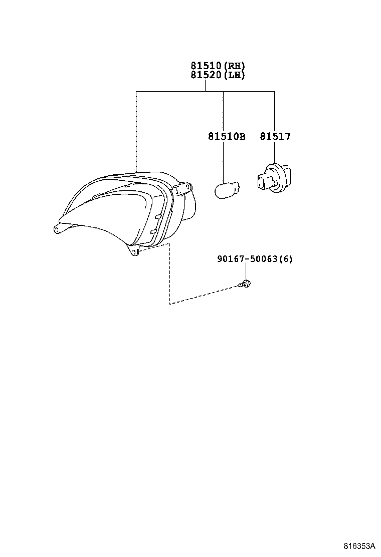 Toyota 90981-15025 BULB (FOR FRONT TURN SIGNAL LAMP)