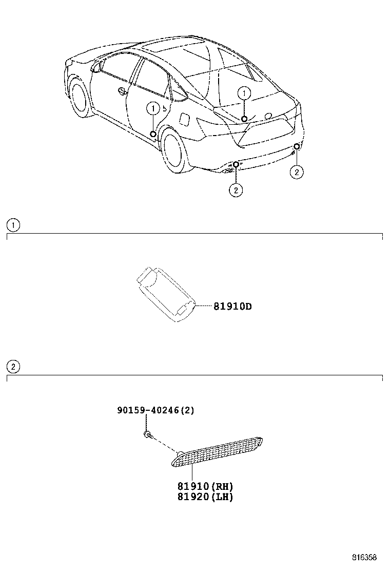 81910-08010 REFLECTOR ASSY, REFLEX, RH product image