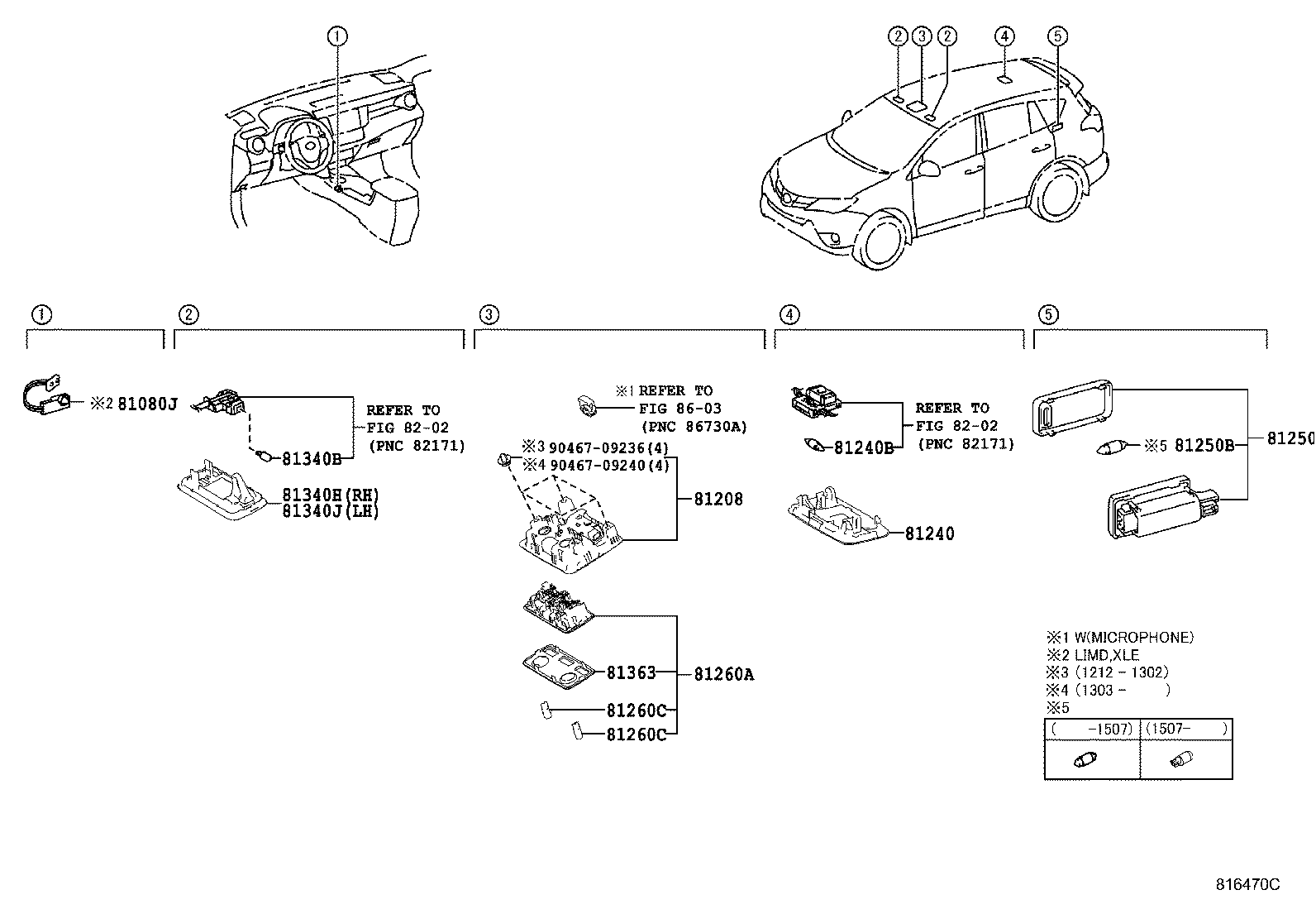 Toyota 81080-42020 LAMP ASSY, INTERIOR ILLUMINATION, NO.1