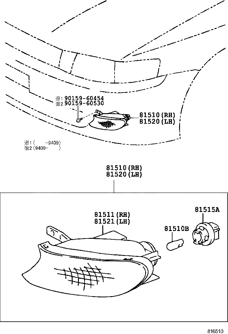 81520-22370 LAMP ASSY, FRONT TURN SIGNAL, LH product image