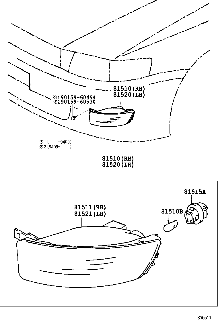 81520-22380 LAMP ASSY, FRONT TURN SIGNAL, LH product image