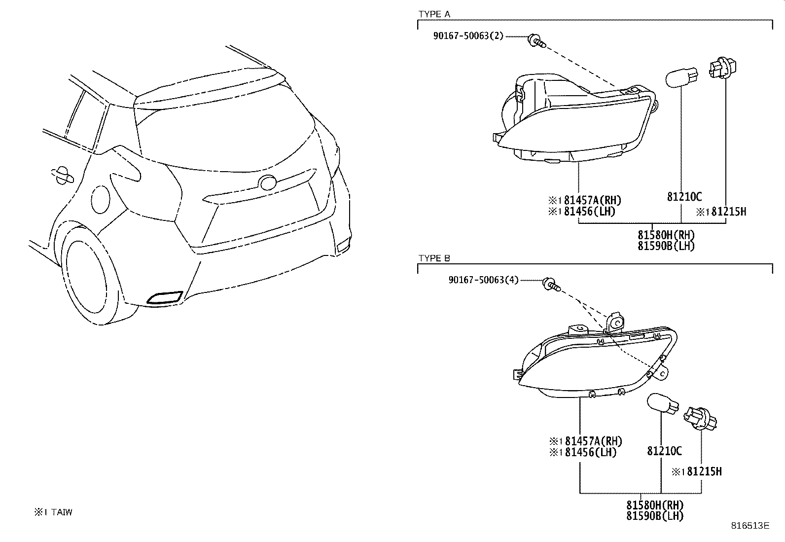 Toyota 90075-99080 SOCKET, REAR FOG LAMP