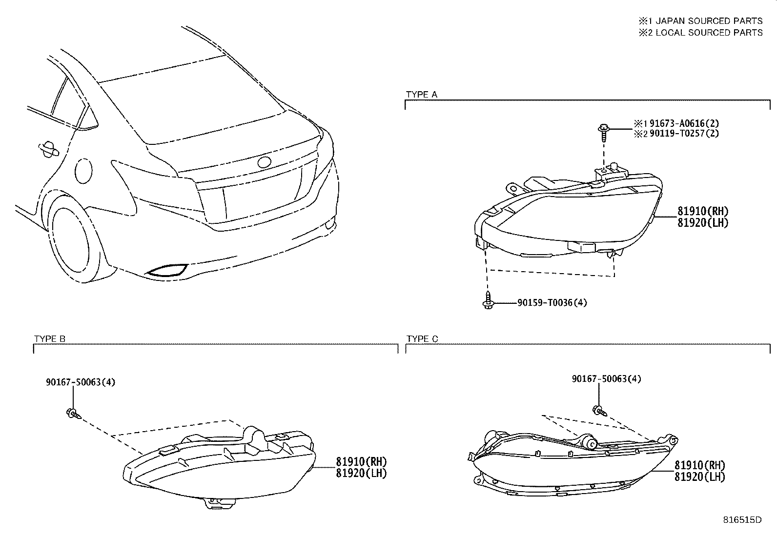 81910-0D070 REFLECTOR ASSY, REFLEX, RH product image