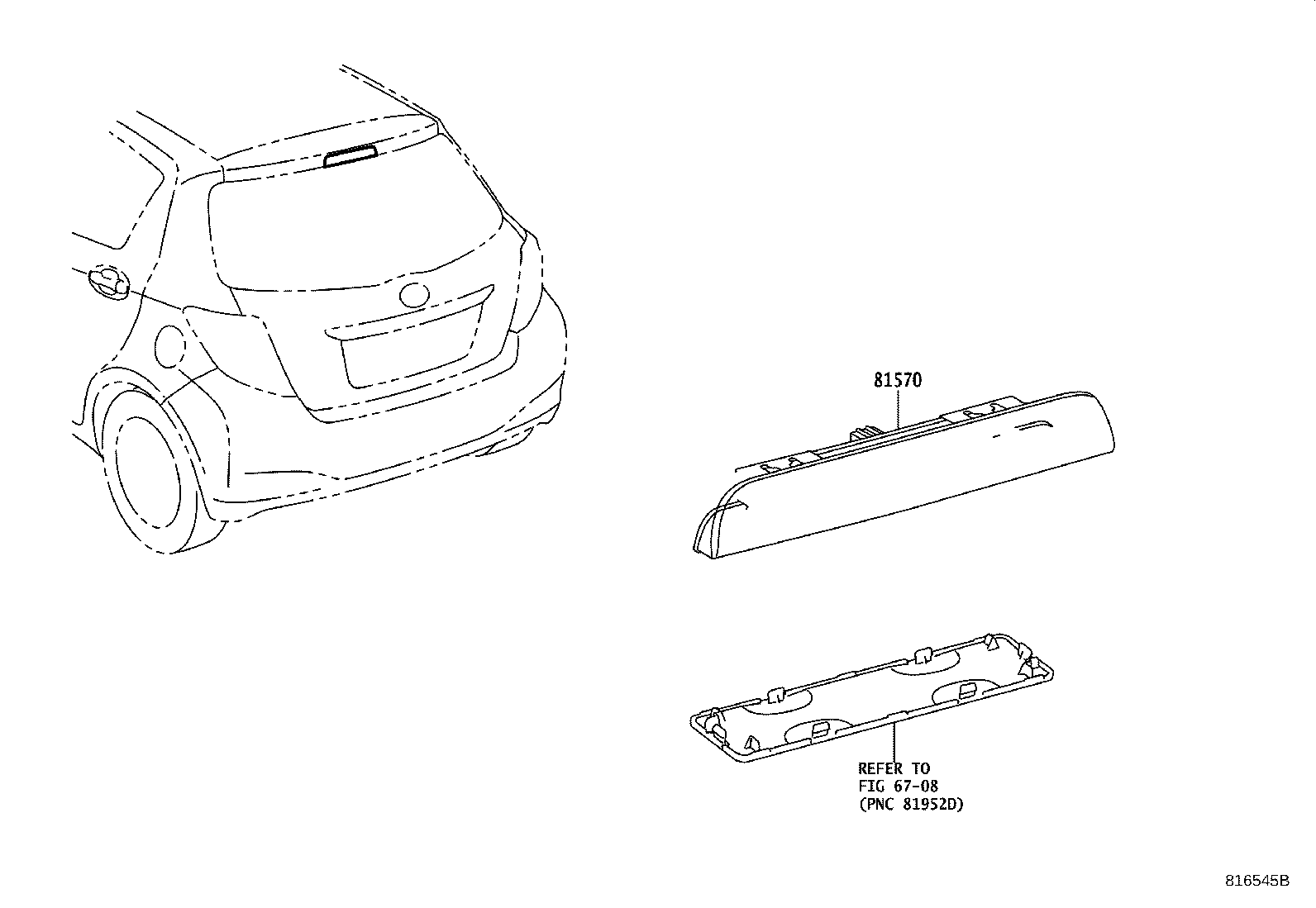 Toyota 81570-0D152 LAMP ASSY, CENTER STOP