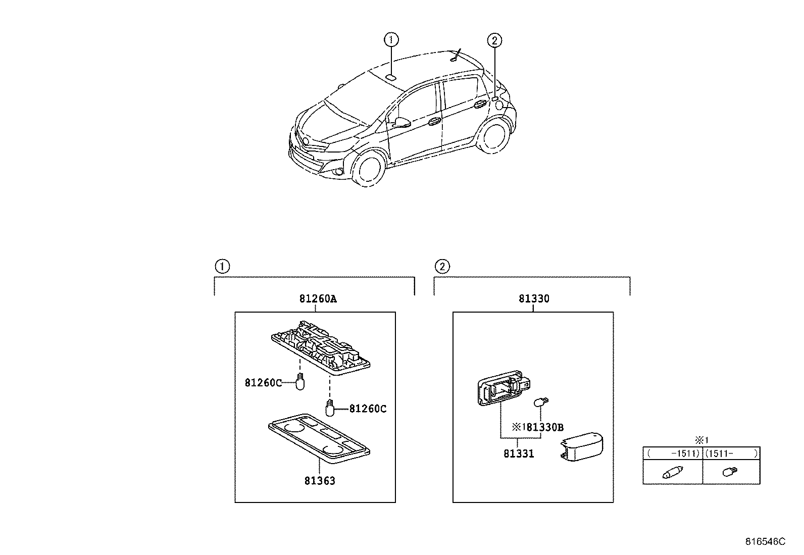 Toyota 90981-12010 BULB(FOR MAP LAMP)