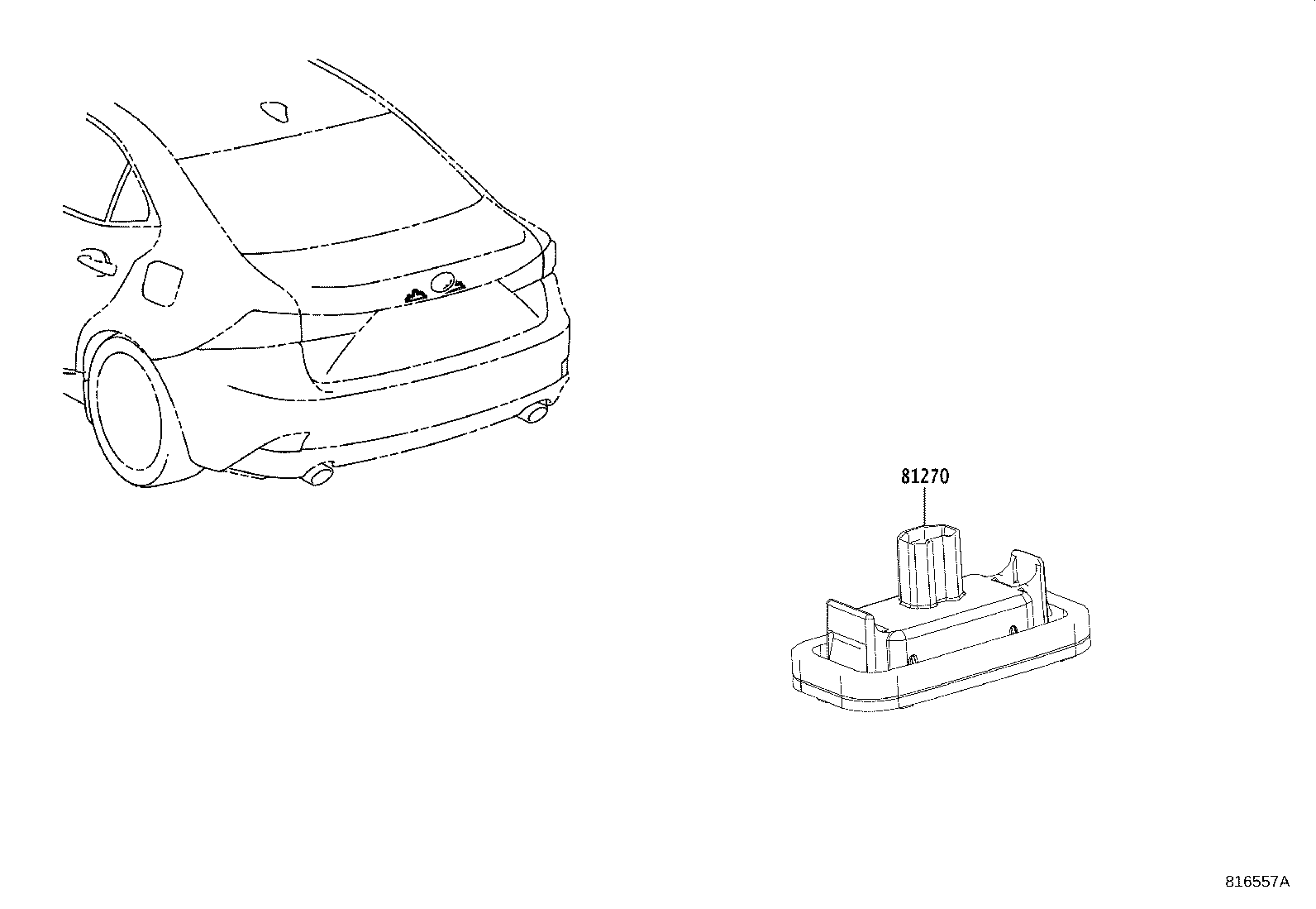 Toyota 81270-53030 LAMP ASSY, LICENSE PLATE