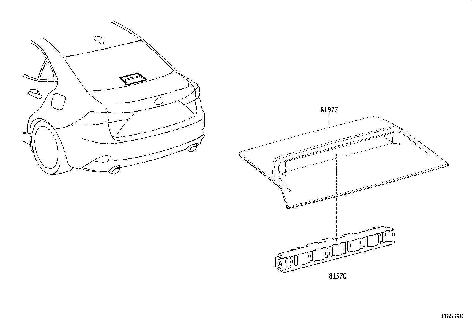 Toyota 81570-33150 LAMP ASSY, CENTER STOP