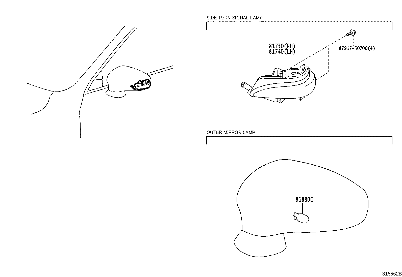 Toyota 81740-11020 LAMP ASSY, SIDE TURN SIGNAL, LH