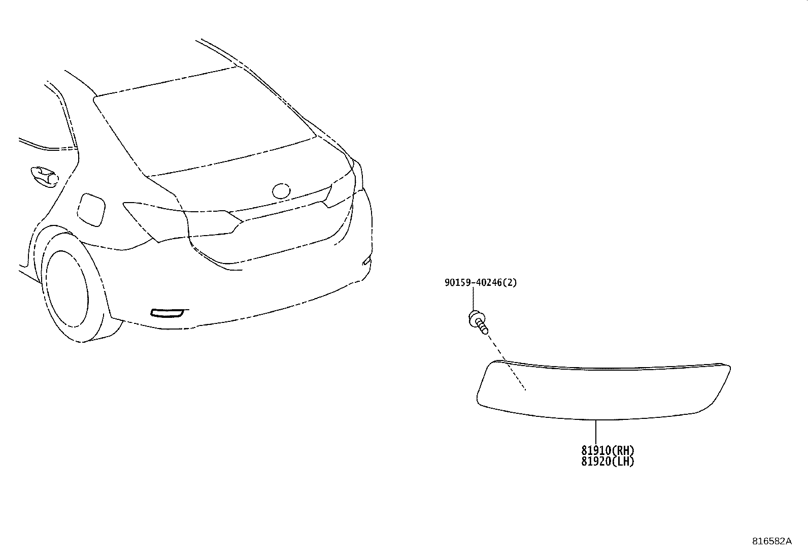 81910-30040 REFLECTOR ASSY, REFLEX, RH product image