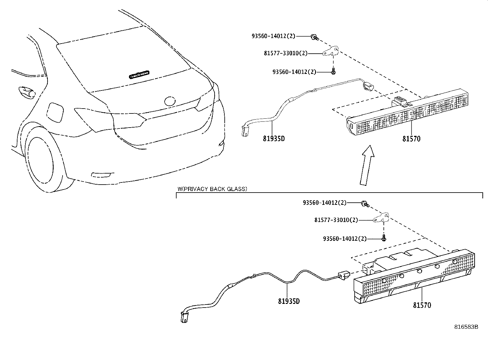 81935-02170 CORD ASSY, CENTER STOP LAMP product image